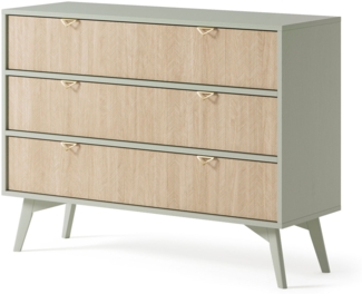Kommode Schubladenkommode Forest 106x38x80cm eukalyptusgrün Herringbone Skandi