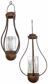 Mirabeau LED Laterne Solar-Hängelaterne 2er Set Marsa braun