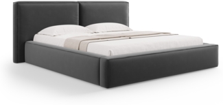 Micadoni Bett Jodie Samtstoff Grau 180x200