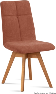 Esszimmerstuhl drehbar (2er-Set) Dorea 47x92x60 Eiche geölt/Cognac