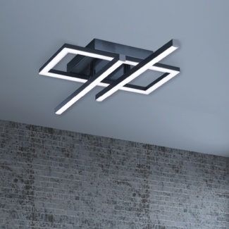 MeLiTec LED Deckenleuchte D133, schwenkbare Arme, nickel-matt : Schwarz