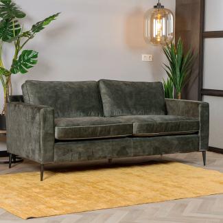 Bronx71 Samt Sofa 3-Sitzer Florida dunkelgrün