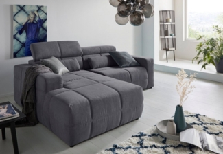 DOMO collection Ecksofa Brandon kleine Ausführung B/T/H: 214/100/80 cm, Mit Kopfteilverstellung, auch in Leder und Cord, L-Form