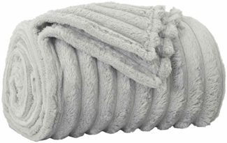 Überwurfdecke, Wohndecke Grau 270x240 cm Fleece