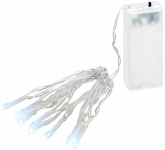 5x 10er LED Lichterkette Set Batteriekette Weihnachten Beleuchtung Deko weiß