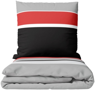Leonado Vicenti Bettwäsche Hochwertig 135x200cm, 155x200cm und 155x220cm, Renforcé, 4 teilig, Streifen Design in modernen Farben