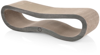 Kratzbrett Orbit 2.0 84 x 24 x 23 cm dunkelgrau Holzoptik Kratzmöbel Kratzpappe