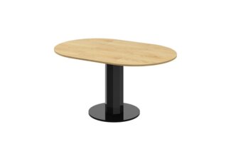 designimpex Esstisch Design HES-111 Tisch rund oval Hochglanz ausziehbar 100-148cm