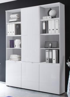 Büro-Set >Suzette< (3-teilig) in Weiß aus MDF - 150x216x35cm (BxHxT)