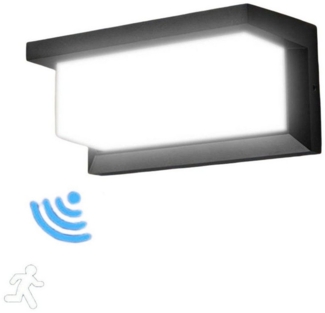 WILGOON Wandleuchte 18W LED Außenleuchte mit Bewegungsmelder LED Wandleuchte Außen Innen, Wasserdicht, Kaltweiß, Warmweiß, Wandlampe, 26x13x13 cm, Anthrazit Sensor Außenlampe