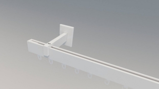 indeko Gardinenstange Bern, 1-läufig, Wunschmaßlänge, verschraubt, Aluminium, Innenlauf Komplett-Set inkl. Gleitern und Montagematerial