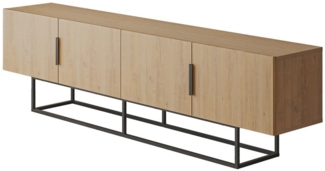 Calicosy TV-Möbel 4 Türen mit Metallfüßen B200 cm - TITAN - Helles Holz
