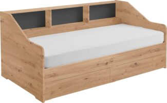 Relita Stauraumbett Rene, ausziehbarer Unterbau und 2 Schubladen