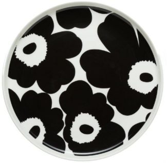 Marimekko Frühstücksteller Teller Oiva-Unikko Weiß-Schwarz (20cm)