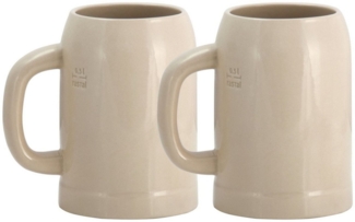 2er Set Grenzauer-Bierkrug Humpen 0,5 Liter mit Eichstrich Steinkrug 500ml 50cl