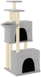 vidaXL Kratzbaum mit Sisal-Kratzsäulen Hellgrau 122 cm 172053