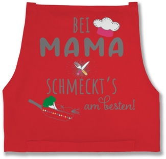Shirtracer Kochschürze Kochschürze bei Mama schmeckts am Besten I Kochschürze Geschenk Mama I, (1-tlg), Kochschürze Damen Frauen