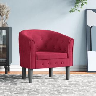 vidaXL Clubsessel Weinrot Samt 356475