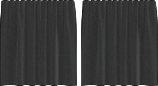vidaXL Voile Vorhänge mit Stangentaschen 2 Stk. Schwarz 4102166