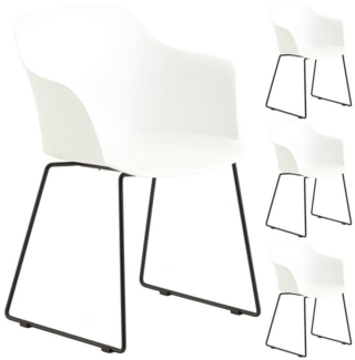 IDIMEX Gartenstuhl FORO (4 St), 4er Set Gartenstuhl aus Kunststoff und Alu schlanker Stuhl aus Polypro