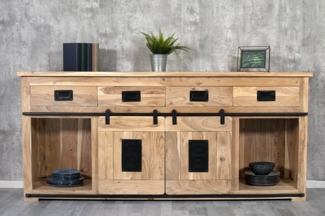 Sideboard Kommode 200 x 90 x 45 cm Akazienholz massiv naturfarben LIBRO 134891769