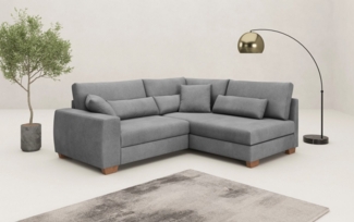 Mr. Couch Ecksofa Helena L-Form, bis 140 kg belastbar, mit Taschenfederkern, wahlweise mit Bettfunktion