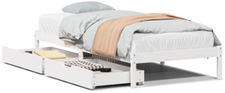 vidaXL Massivholzbett ohne Matratze Weiß 100x200 cm Kiefernholz 3301433