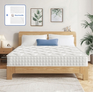 Taschenfederkernmatratze Matratze 90x200 cm, 7-Zonen Matratze 140x200 cm mit Spannbettlaken, Lexzurn, 25 cm hoch, (Atmungsaktiv und stützend, 10 Schichten aus Hochwertigem Material), Es sind mehrere Größen erhältlich.