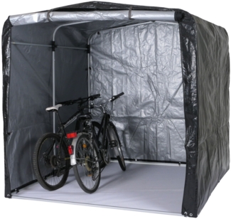 Fahrradgarage HWC-N61, Foliengarage Aufbewahrungsgarage Garagenzelt, Alu UV-Schutz wasserfest, 201 x 201 x 201 cm ~ anthrazit