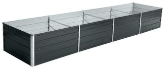 Metall Blumenbeet Hochbeet 320x80x45 cm Grau Pflanzbeet Gemüsebeet Pflanzkasten