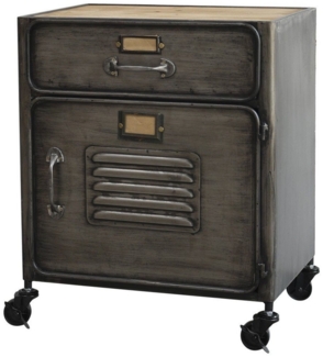 Factory Schrank Rollcontainer Nachttisch Metall 54x47x34cm Chic Antique 40033125