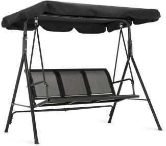 M MCombo 3-Sitzer Hollywoodschaukel Gartenschaukel Gartenliege Schaukelbank 8007 Schwarz