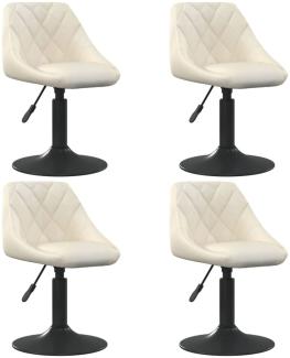 vidaXL Esszimmerstühle 4 Stk. Drehbar Creme Samt 3088790