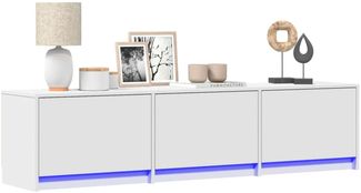 vidaXL TV-Schränk mit LED Weiß 165 x 34 x 40 cm Holzwerkstoff 8006547