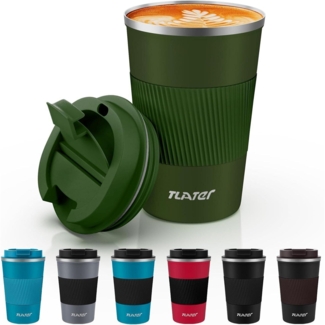 Tlater Kaffeebecher to go 380ml Thermobecher Vakuum Doppelwandig Edelstahl Mug