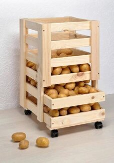 habeig Kartoffelkiste Kartoffelkiste Obsthorde Holz m. Rollen Obstkiste Aufbewahrungskiste