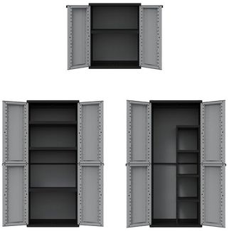 Kreher Mehrzweckschrank Kunststoffschrank 'J-Twist' (Schwarz/Grau)