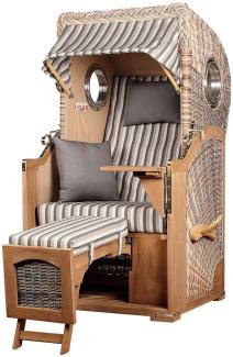 Strandkorb Komplettset - bene living - Ammersee Single Teak - PE shell - Modell 545 - inkl. Liftersystem