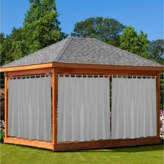 Qelus Vorhang Outdoor Vorhänge Wasserdicht Sonnenschutz Blickdicht Gardine Balkon, (2 St), Thermisch isoliert für Pavillon Terrassen Pergola