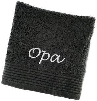 Schnoschi Handtuch Handtuch mit Oma oder Opa bestickt Gästehandtuch Duschtuch Badetuch, hochwertige Bestickung mit Oma oder Opa