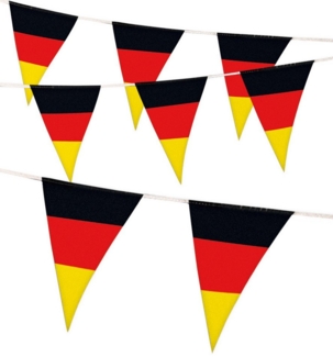 Fries Girlande Deutschland Fußball EM 6 Meter lange Wimpel Girlande Schwarz Rot Gold