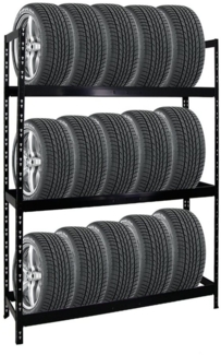 PROREGAL® Schwerlastregal Reifenregal Räderregal TIGER XL 900kg Gesamtlast für 18-21 Reifen, Bis zu 21 Winterreifen Sommerreifen Allwetterreifen 900kg Gesamtlast