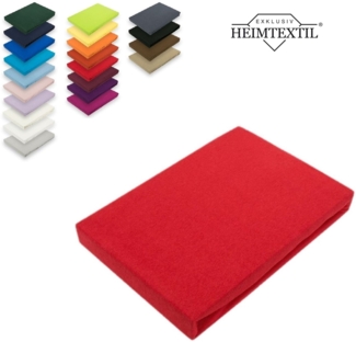 EXKLUSIV HEIMTEXTIL Marke Jersey Spannbettlaken 60 x 120 cm Rot 100% Baumwolle Öko - Tex Zertifiziert Bed-Sheet Bettlaken Spannbetttuch Topper Leinentuch