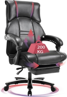 FANTASYLAB Bürostuhl Gaming-stuhl Chefsessel Drehstuhl mit hoher Rückenlehne und Fußstütze, Hochbelastbares Metallgestell