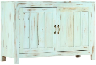 Sideboard aus Mangoholz 110 x 70 x 35 cm Blau