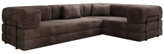 Luxusbetten24 Sofa Designer Sofa Lazy L closed, in Cord - Ottomane bei Montage frei wählbar