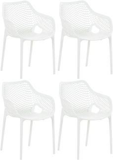 CLP 4er Set Stühle Air XL stapelbar mit einer Sitzhöhe von 44 cm,weiß