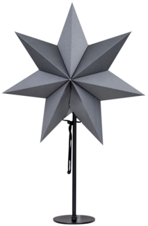 Levandeo® LED Stern, LED Stern Grau H50cm mit Standfuß Weihnachten Leuchtstern Tischdeko