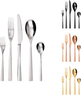 Besteck-Set Porto, 10-teilig, 2 Personen, Edelstahl, schwarz