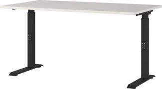 Germania Schreibtisch 7904-581, in Lichtgrau/Schwarz, me. höheneinst, 140 x 91 x 80 cm (BxHxT)